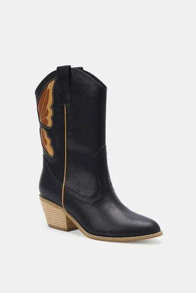 Beast Fashion Butterfly Cut Detail Point Toe Boots - Trendsi - Flyclothing LLC