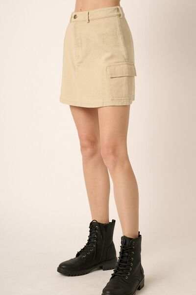 Mittoshop Cargo Mini Skirt with Side Pockets - Trendsi - Flyclothing LLC