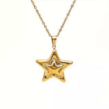Stainless Steel Zircon Star Necklace - Trendsi - Flyclothing LLC