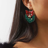 Christmas Wreath Bow Drop Earrings - Trendsi - Flyclothing LLC
