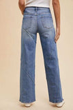 Annie Wear Decorative Seams Wide Leg Jeans - Trendsi - Flyclothing LLC