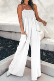 Smocked Spaghetti Strap Wide Leg Jumpsuit - Trendsi - Flyclothing LLC