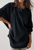 Round Neck Long Sleeve Sweatshirt - Trendsi - Flyclothing LLC