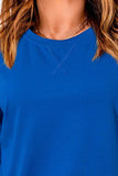 Slit Round Neck Half Sleeve T-Shirt - Trendsi - Flyclothing LLC