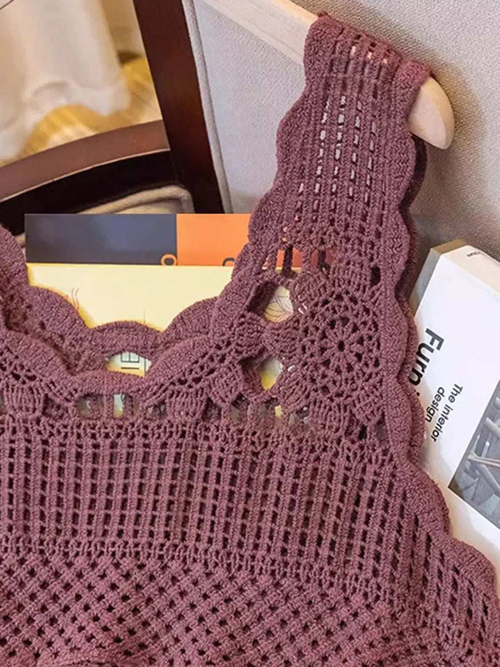 Openwork Scoop Neck Tank - Trendsi - Flyclothing LLC