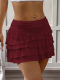 Ruffle Layered Mini Skirt - Trendsi - Flyclothing LLC