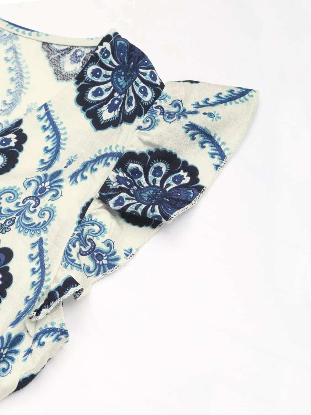 Printed V-Neck Cap Sleeve Dress - Trendsi - Flyclothing LLC