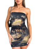 Tie-dye Bodycon Mini Dress - Trendsi - Flyclothing LLC