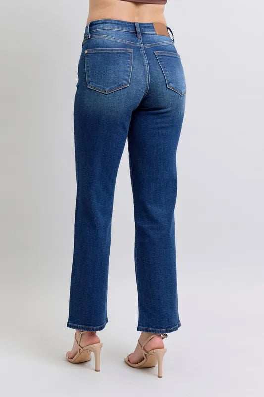 Judy Blue Full Size Side Seam Detail Straight Jeans with Pockets - Trendsi - Flyclothing LLC