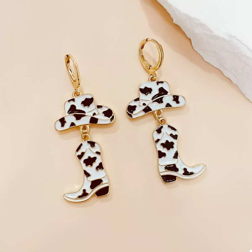 Cowboy Hat and Boot Dangle Earrings - Trendsi - Flyclothing LLC