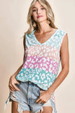 BiBi Leopard V-Neck Tank - Trendsi - Flyclothing LLC