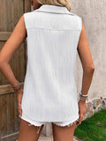 Button Up Collared Neck Tank - Trendsi - Flyclothing LLC