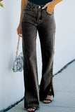 Side Slit Jeans with Pockets - Trendsi - Flyclothing LLC