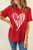 Heart Round Neck Short Sleeve T-Shirt - Trendsi - Flyclothing LLC