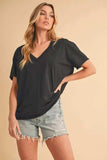 Aemi+Co V-Neck Short Sleeve T-Shirt - Trendsi - Flyclothing LLC