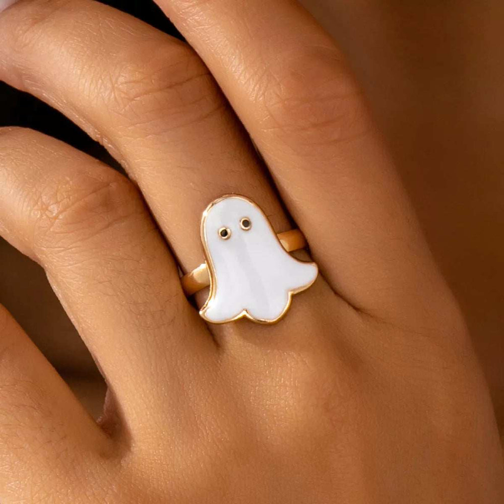 Halloween Ghost 18K Gold-Plated Ring - Trendsi - Flyclothing LLC