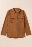 Pocketed Snap Down Long Sleeve Jacket - Trendsi - Flyclothing LLC