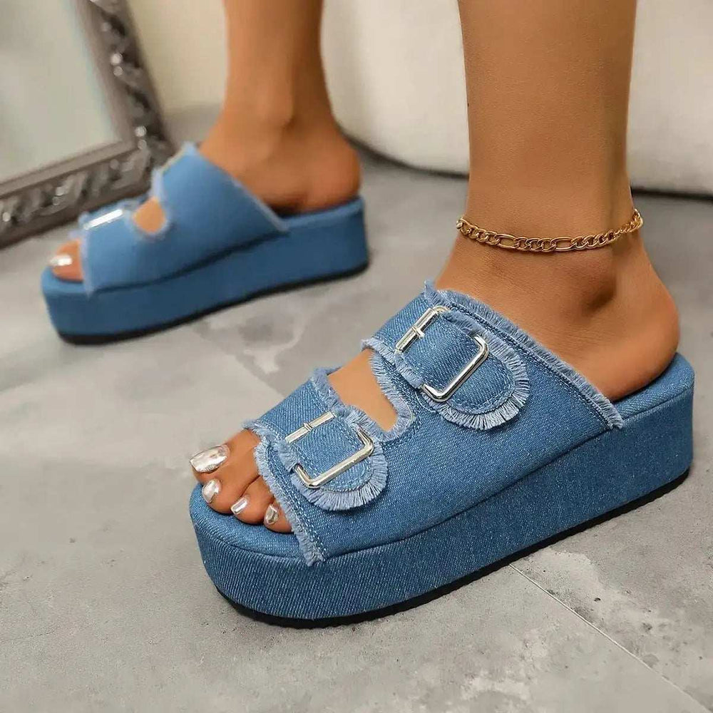 Open Toe Platform Sandals - Trendsi - Flyclothing LLC