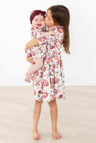 Footballs & Flowers 3/4 Sleeve Pocket Twirl Dress - Mila & Rose ® - Flyclothing LLC