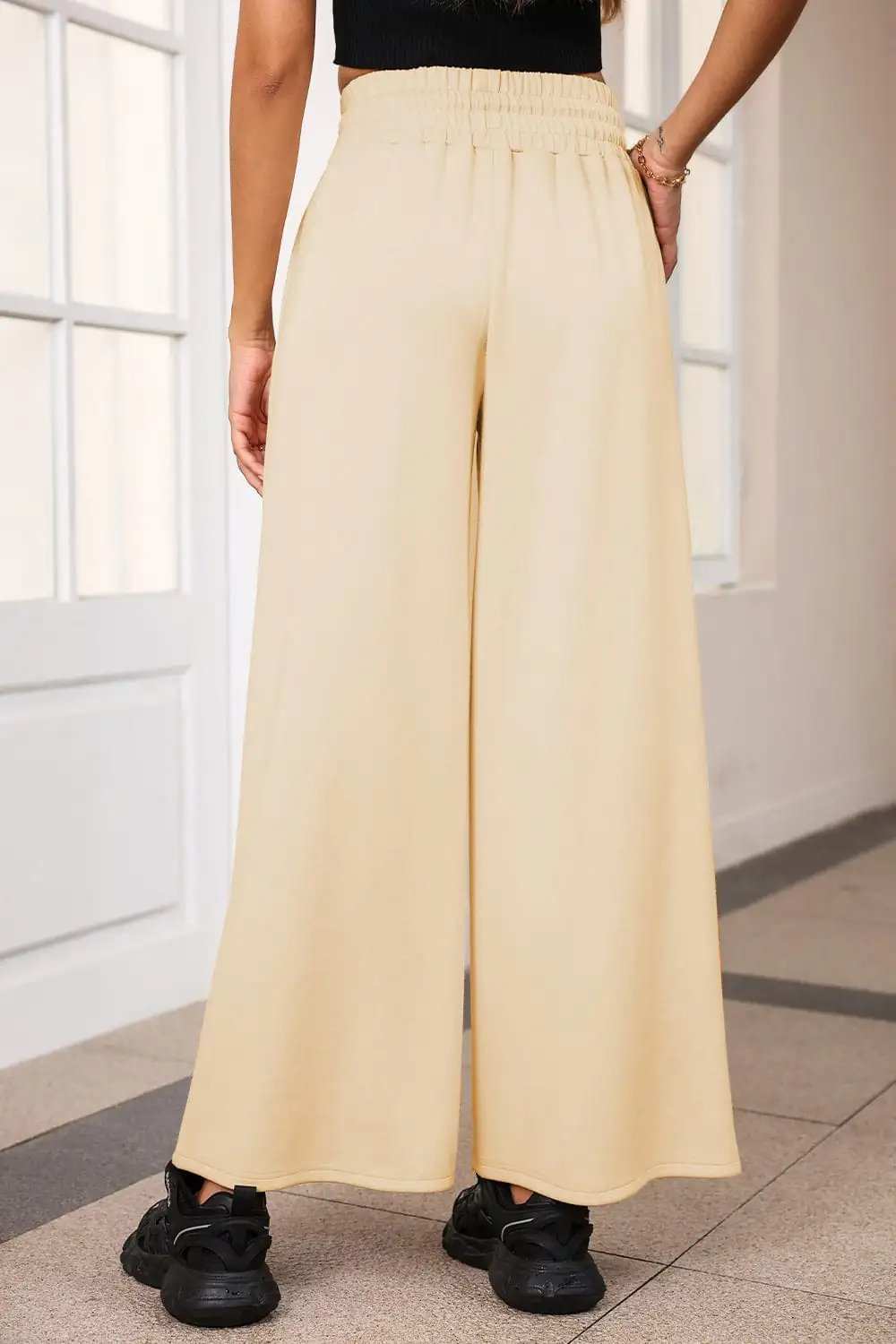 Drawstring Wide Leg Pants with Pockets - Trendsi - Flyclothing LLC