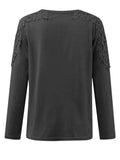 Full Size Cutout Round Neck Long Sleeve T-Shirt - Trendsi - Flyclothing LLC