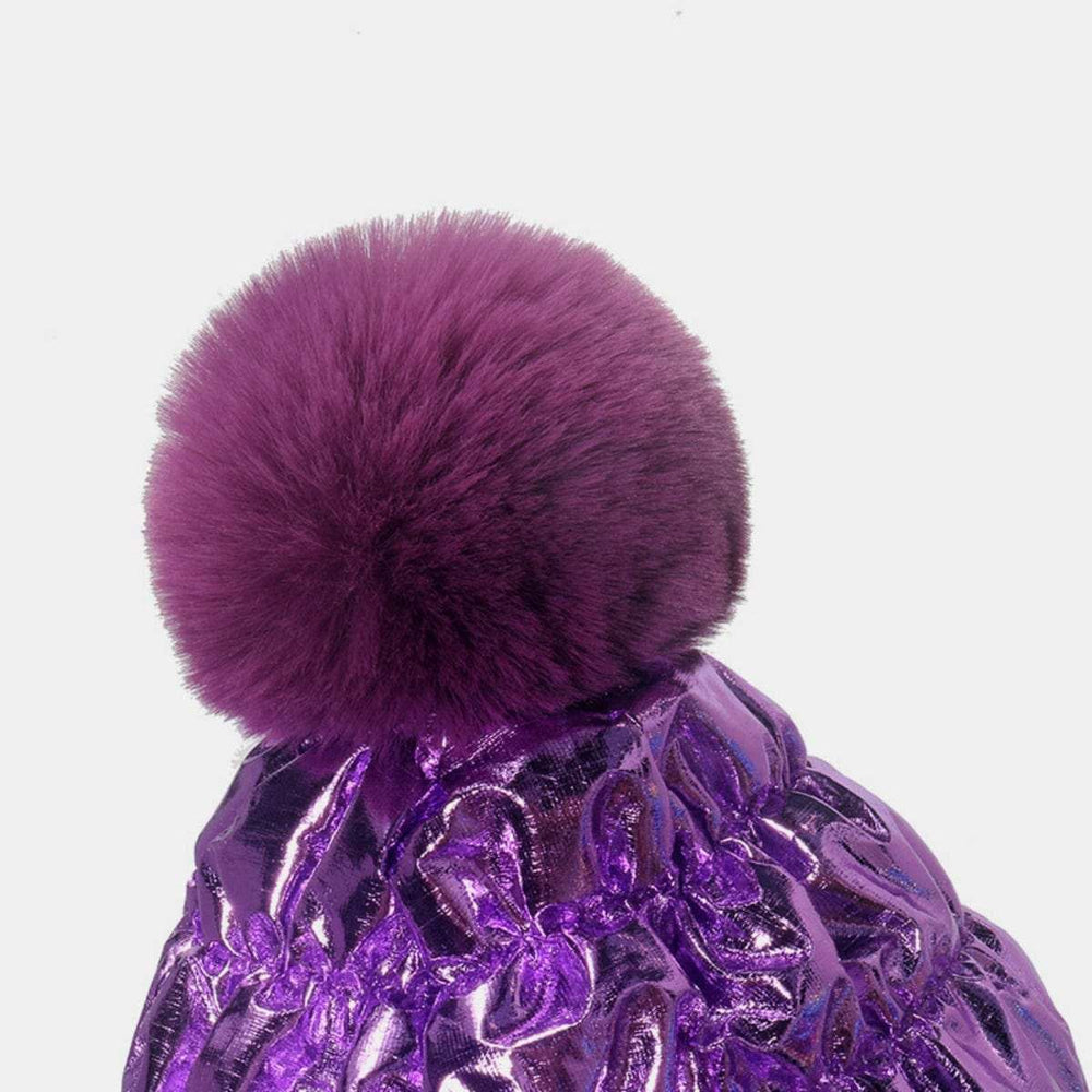Thermal Knit Hat with Pompom - Trendsi - Flyclothing LLC