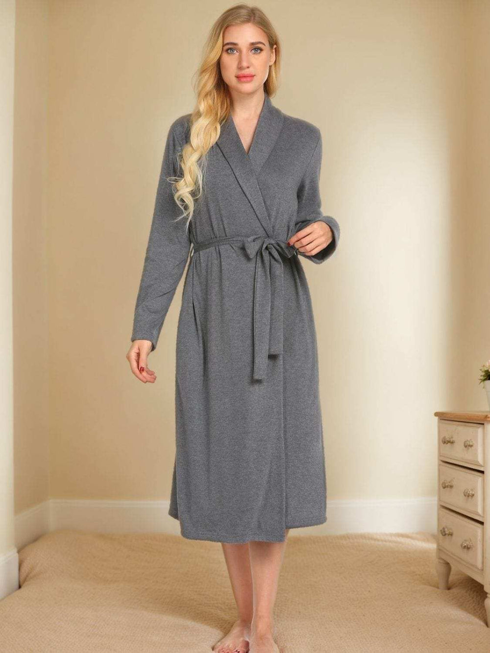 Tied Lounge Nightgown with Pockets - Trendsi - Flyclothing LLC