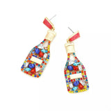 Champagne Bottle Drop Earrings - Trendsi - Flyclothing LLC