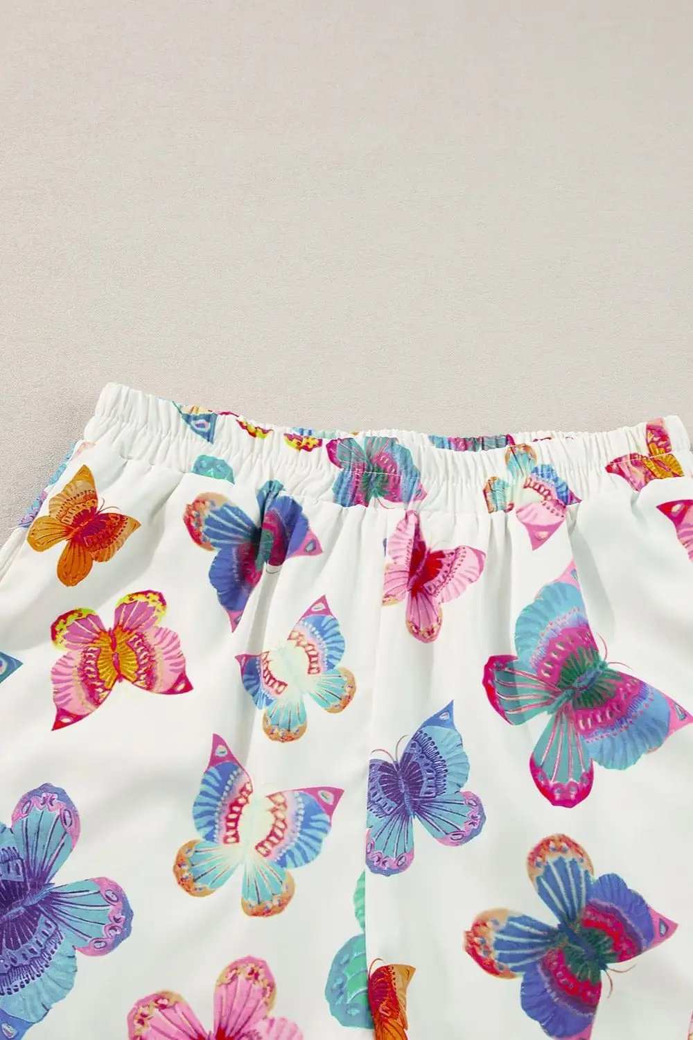 Butterfly Half Sleeve Top and Shorts Set - Trendsi - Flyclothing LLC