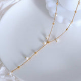 18K Gold-Plated Pearl Drop Necklace - Trendsi - Flyclothing LLC