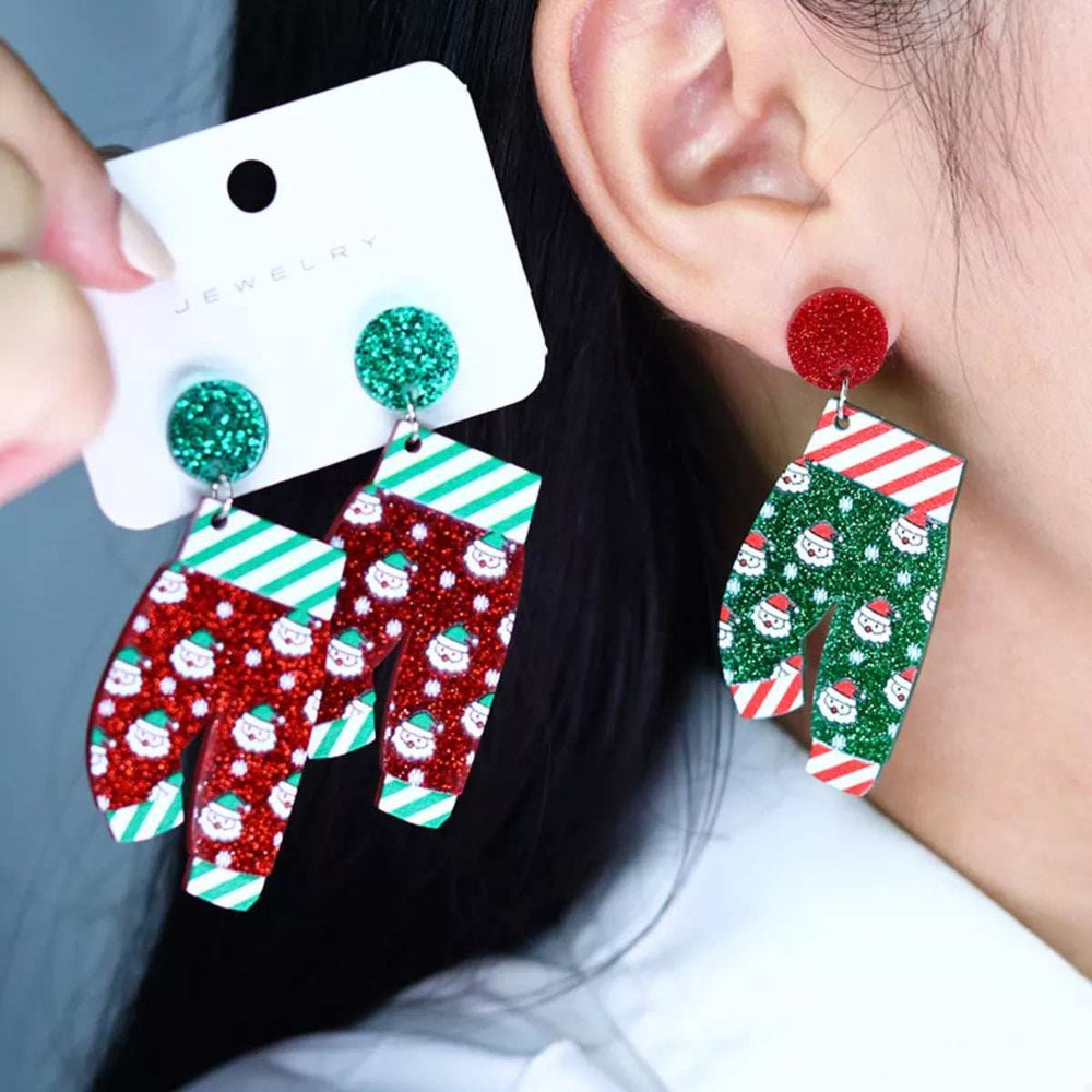 Christmas Holiday Santa Dangle Earrings - Trendsi - Flyclothing LLC