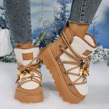 Lace-Up Platform Winter Boots - Trendsi - Flyclothing LLC