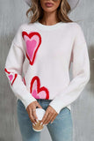 Angel Wings Heart Round Neck Long Sleeve Sweater - Trendsi - Flyclothing LLC