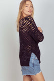 VERY J Openwork Slit Knit Cover Up - Trendsi - Flyclothing LLC