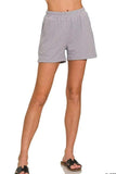Zenana Cotton Slub Shorts - Trendsi - Flyclothing LLC