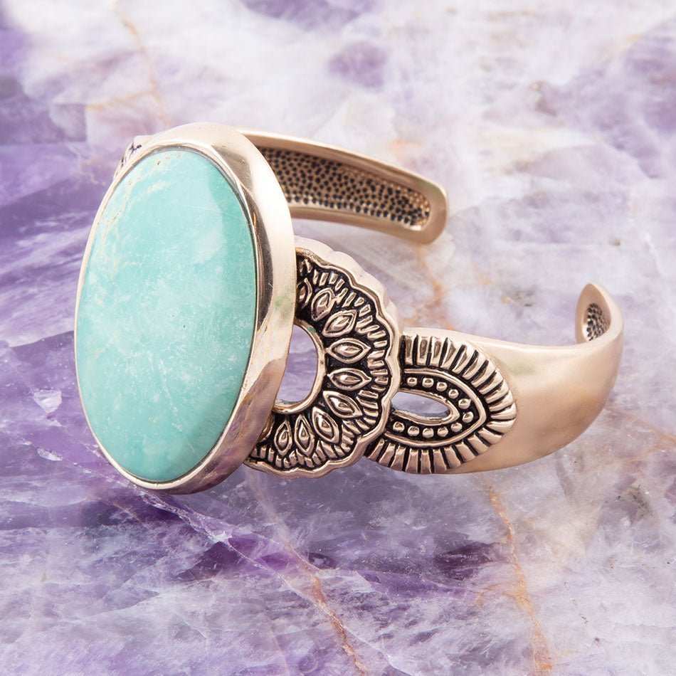 Agave Turquoise and Bronze Statement Cuff Bracelet - Barse Jewelry - Flyclothing LLC
