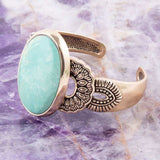 Agave Turquoise and Bronze Statement Cuff Bracelet - Barse Jewelry - Flyclothing LLC