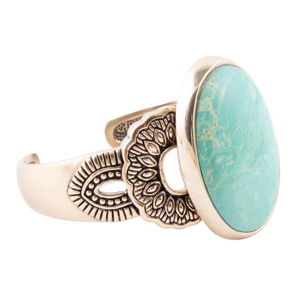 Agave Turquoise and Bronze Statement Cuff Bracelet - Barse Jewelry - Flyclothing LLC