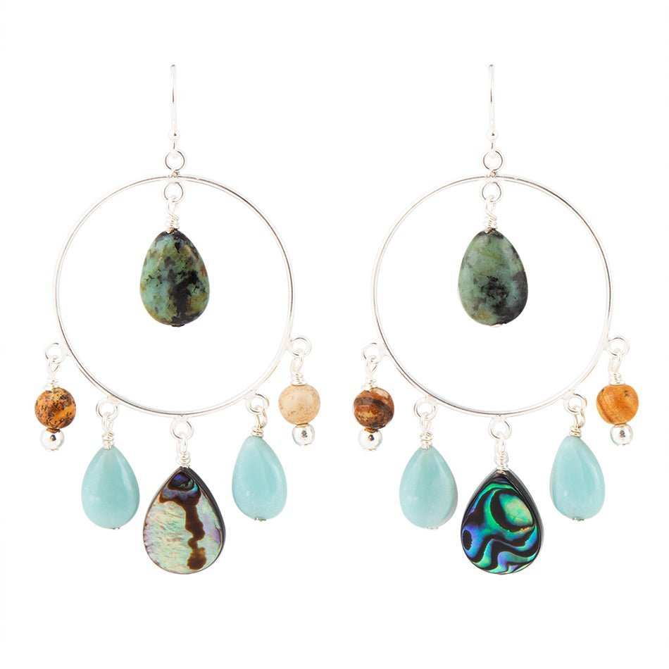 Ajo Abalone Sterling Silver Circle Earrings - Barse Jewelry - Flyclothing LLC