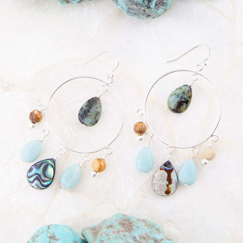 Ajo Abalone Sterling Silver Circle Earrings - Barse Jewelry - Flyclothing LLC