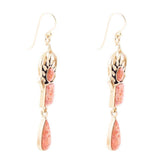Albie Orange Sponge Coral and Golden Drop Earrings - Barse Jewelry - Flyclothing LLC