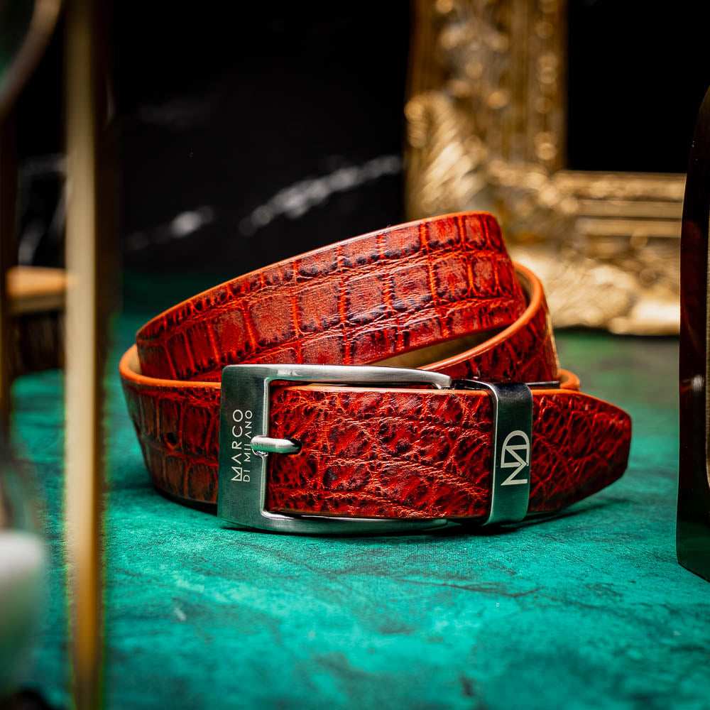 Emilio Belt Rustic Cognac - Marco Di Milano - Flyclothing LLC