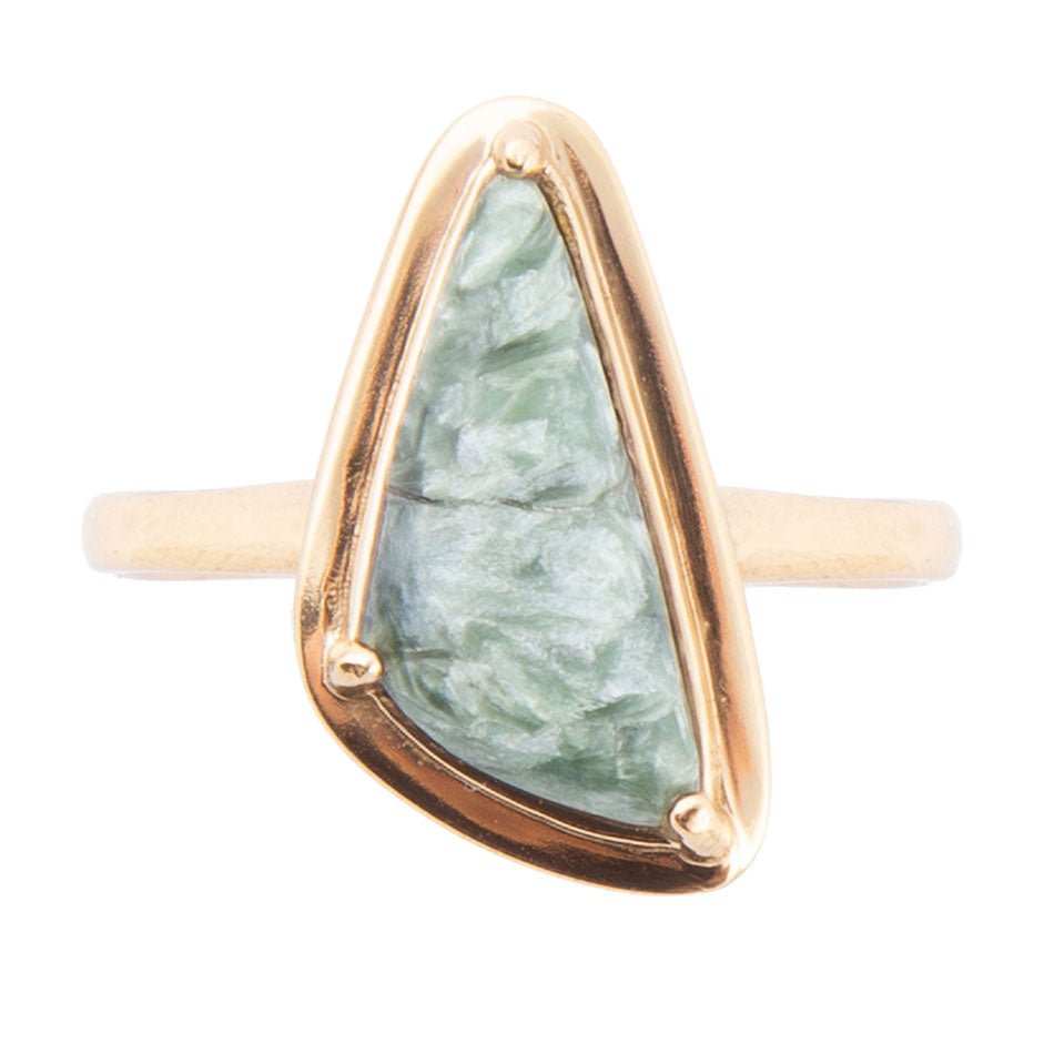 Alpine Green Seraphinite and Golden Bronze Ring - Barse Jewelry - Flyclothing LLC