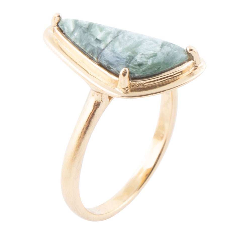 Alpine Green Seraphinite and Golden Bronze Ring - Barse Jewelry - Flyclothing LLC