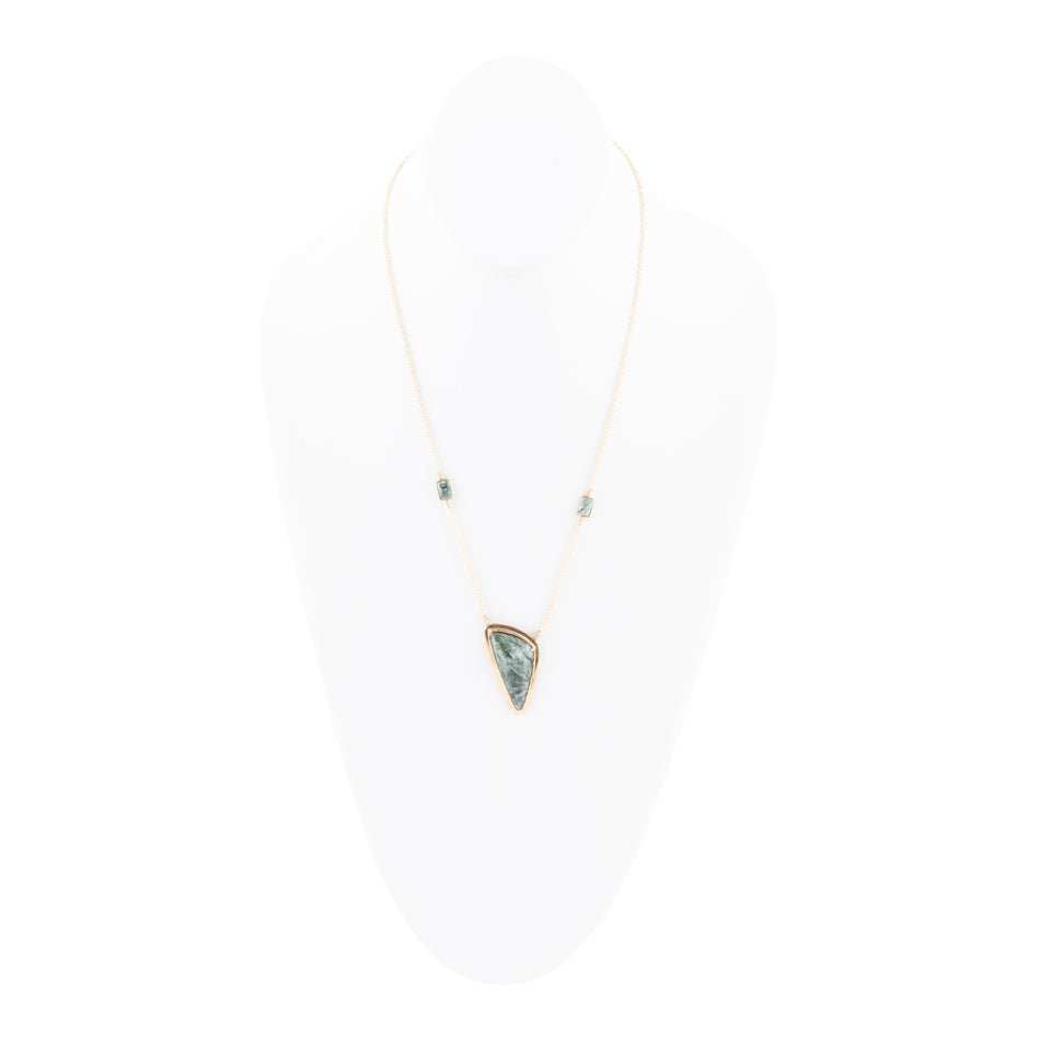 Alpine Green Seraphinite and Golden Necklace - Barse Jewelry - Flyclothing LLC