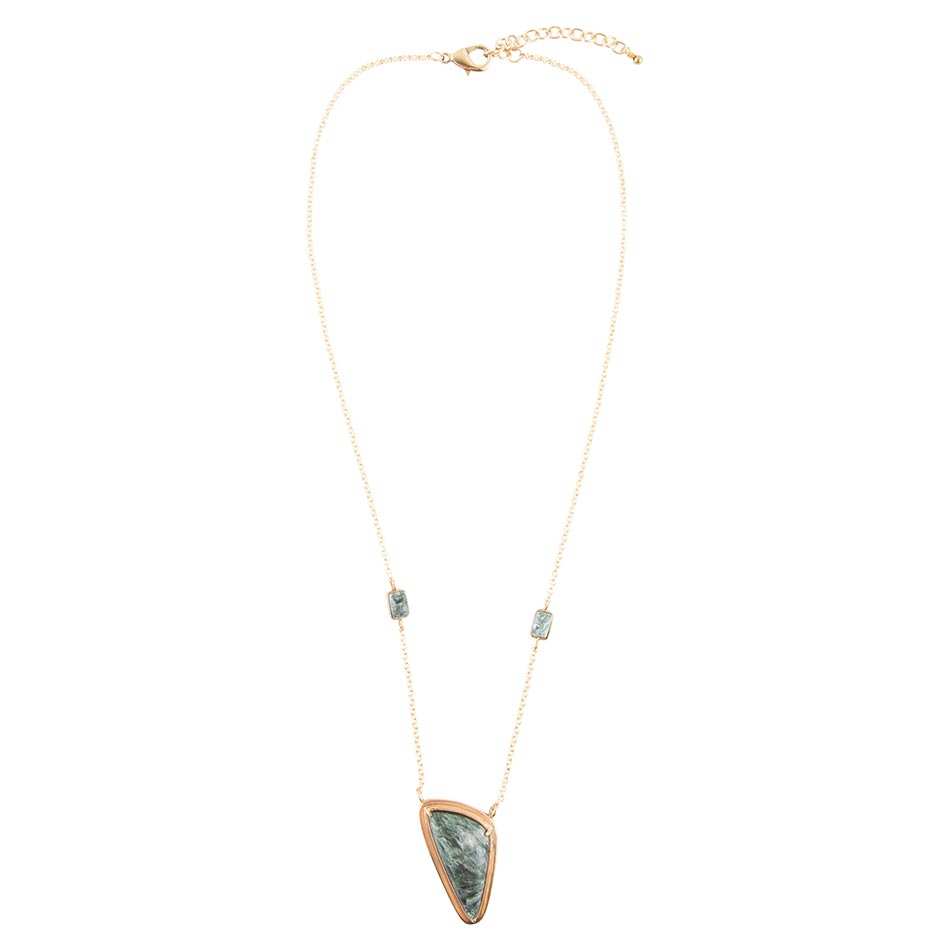 Alpine Green Seraphinite and Golden Necklace - Barse Jewelry - Flyclothing LLC