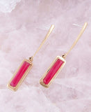 Alpine Red Bordeaux Quartz and Golden Bronze Drop Earrings - Barse Jewelry - Flyclothing LLC