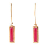 Alpine Red Bordeaux Quartz and Golden Bronze Drop Earrings - Barse Jewelry - Flyclothing LLC