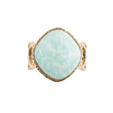 Blue Amazonite and Golden Bronze Circle Dance Ring - Barse Jewelry - Flyclothing LLC