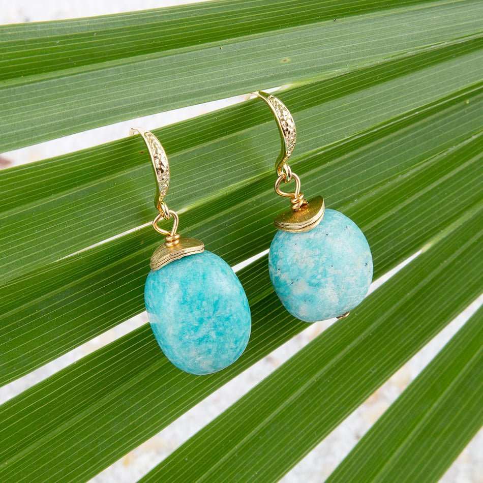 Amazonite Post Drop Earrings - Barse Jewelry - Flyclothing LLC